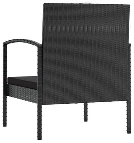 Set Divani da Giardino 8 pz con Cuscini in Polyrattan Nero