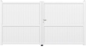 Cancello manuale a braccio articolato e a martinetto GARDENGATE Matisse battente in alluminio, apertura a destra, L 350 x H 179.6 cm, di colore bianco