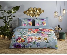 Biancheria da letto matrimoniale in cotone organico grigio Girasole, 200 x 220 cm Organic - Descanso