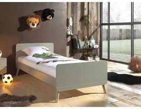 Letto per bambini verde oliva in legno di pino , 90 x 200 cm Billy - Vipack