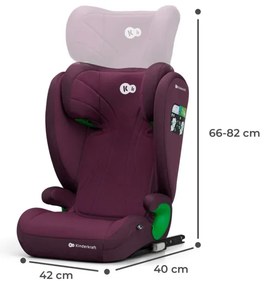 KINDERKRAFT - Seggiolino auto JUNIOR FIX 2 (100-150 cm) Cherry pearl