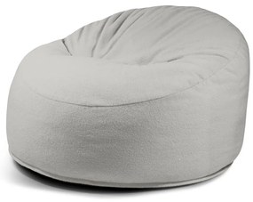 Puof a sacco grigio chiaro con rivestimento in bouclé Om 110 – SLOWDOWN