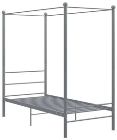 Letto a baldacchino grigio in metallo 90x200 cm