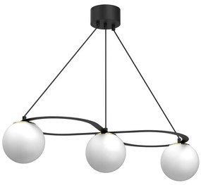 Lampadario a sospensione con filo BALLO 3xE27/15W/230V nero/bianco
