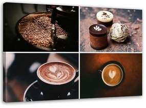 Quadro su tela, Set caffè e dolci  Dimensioni Tappeti 120x80