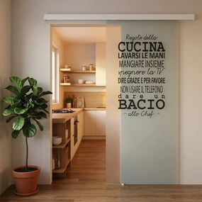 Porta scorrevole destra Regole in vetro trasparente, L 96 x H 215 cm, con binario Meli