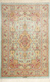 Ghom Tappeto persiano 120 x 80 Verde (Iran) Annodato A Mano