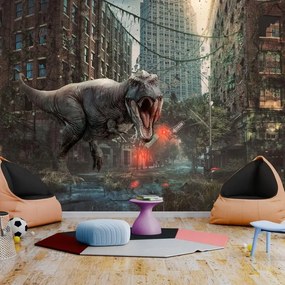 Fotomurale adesivo  Dinosaur in the City  Larghezza x Altezza Home decor 147x105