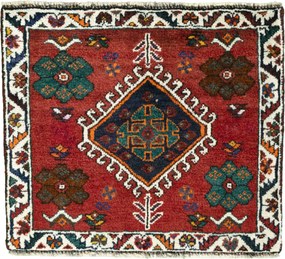 Shiraz Tappeto persiano 60 x 70 Rosso (Iran) Annodato A Mano