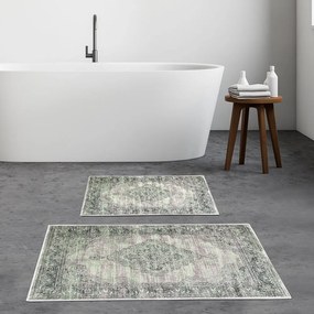 Set di tappetini per il bagno verdi/grigi 2 pz 60x100 cm – Foutastic