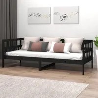 Dormeuse Nera in Legno Massello di Pino 90x190 cm cod mxl 61425