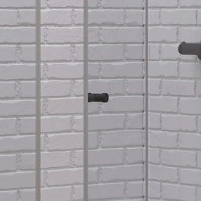 Kamalu - Box doccia 50x90 apertura soffietto 90 e lato fisso 50 cm colore nero | KS7000N