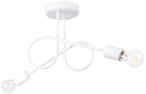 Sollux SL.1471 - Lampadario a plafone LOOP 2xE27/15W/230V bianco