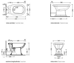 Ceramica Flaminia EFI 6005 bidet monoforo con troppopieno in ceramica bianco