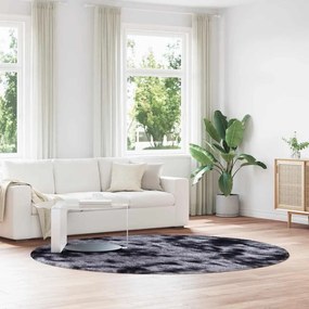 Tappeto Shaggy A Pelo Lungo Navarra Grigio Scuro 240x240 Cm /