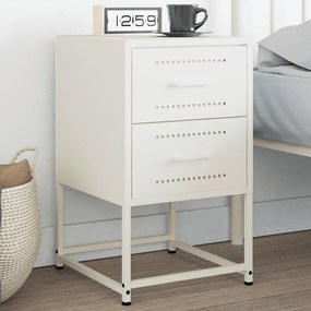 Comodino Bianco 36x39x60,5 Cm İn Acciaio /