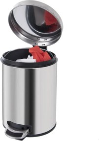 Cestino per rifiuti con piedini in acciaio inox in argento lucido 3 l - Orion