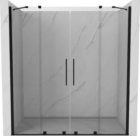 Mexen Velar Duo porta doccia scorrevole 200 cm, trasparente, nero - 871-200-000-02-70