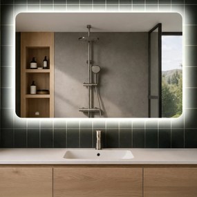 Specchio da parete moderno per bagno con luci L142  Kod produktu: ZOA142 specchio con cornice bianca
