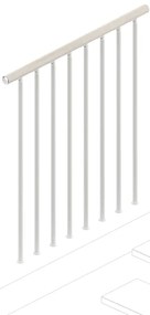 Balaustra in kit IRIS Superiore in acciaio e legno bianco L 102 cm