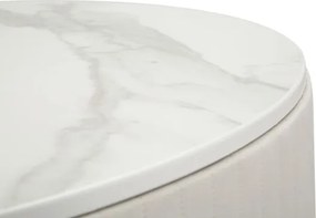 Tavolo da caffè con struttura dorata montpellier color crema ø75x36 cm