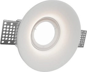 Portafaretto Rotondo Ø130x50mm GU10 in Gesso Pitturabile