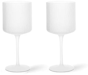 ferm LIVING - Ripple Rosso Wine Glasses Set of 2 Frosted ferm LIVING