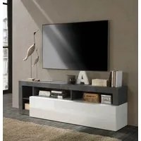 Porta TV Mogol 184x42x58H colore bianco lucido ossido