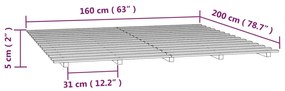 Giroletto Bianco 160x200 cm in Legno Massello di Pino