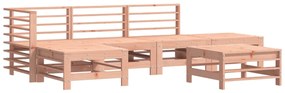 Set salotto da giardino 6 pz in legno massello di douglas