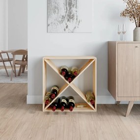 Portabottiglie 62x25x62 cm in legno massello di pino