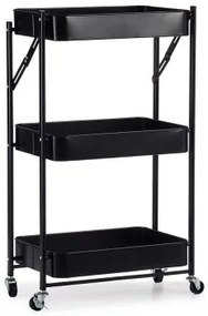 Carrello per Verdure Nero Acciaio Plastica (29,5 x 78,5 x 45,5 cm)