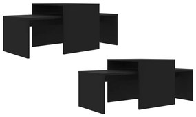 Set tavolini da salotto nero 100x48x40 cm in legno multistrato