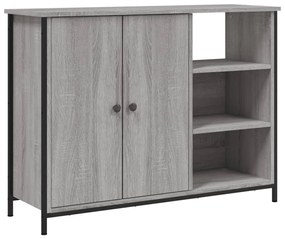 Credenza Grigio Sonoma 100x33x75 cm in Legno Multistrato