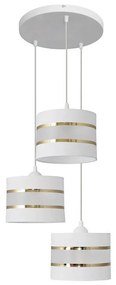Lampadario a sospensione con filo HELEN 3xE27/15W/230V bianco/oro