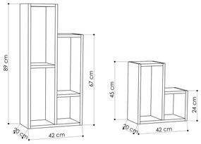 SET 2x Libreria SULE marrone