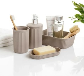 Portasaponetta in plastica Soft touch Tortora serie Jinko