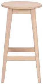 Sedia da bar di colore naturale in rovere massiccio (altezza della seduta 65 cm) Austin – Rowico