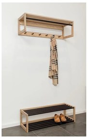 Scarpiera in metallo nero/naturale Slussen - Woodman