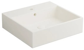 Cielo Smile lavabo 50x46 monoforo rettangolare sospeso o da appoggio con troppo pieno in ceramica talco