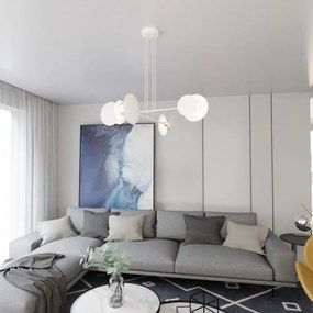 Lampadario a Sospensione in Acciaio IDEA 4 Nero/Bianco 4xE27 Colore del corpo Bianco