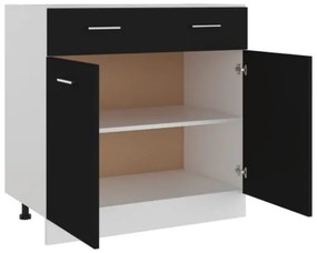 Armadio con Cassetto Nero 80x46x81,5 cm in Truciolato