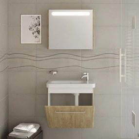 Mobiletto bagno 60 cm profondità ridotta colore rovere | LAC-IRIS-60-R - KAMALU