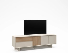 Mobile TV beige/di colore naturale con effetto rovere 180x55x45 cm Carpi – Marckeric