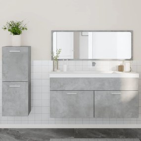 Set Mobili Da Bagno 3 Pz Grigio Cemento İn Legno Multistrato /