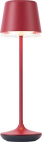 Lampada da tavolo rossa con LED IP65 ricaricabile con stazione di ricarica - Treble