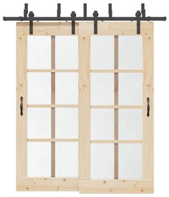 Kit Di Binari Per Porte Scorrevoli 200 Cm Acciaio Nero /
