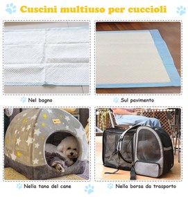 Costway Traverse usa e getta con controllo odore, Traverse con asciugatura rapida per cani gatti conigli, 60 x 90 cm