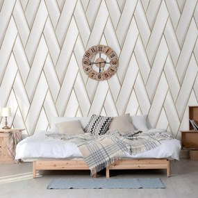 Carta Da Parati Geometric Bianco E Oro /