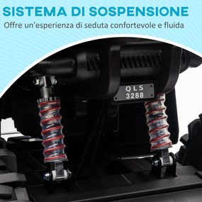 Quad Elettrico per Bambini 3-5 Anni a 12V con Fari e Pedale, in PP e Metallo 100x65x73 cm, Blu...